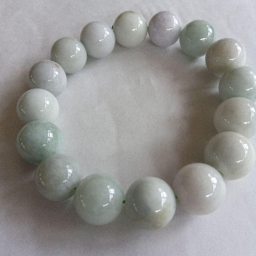 希少、最上級品、国石、綺麗色)糸魚川翡翠ブレスレット、13mm