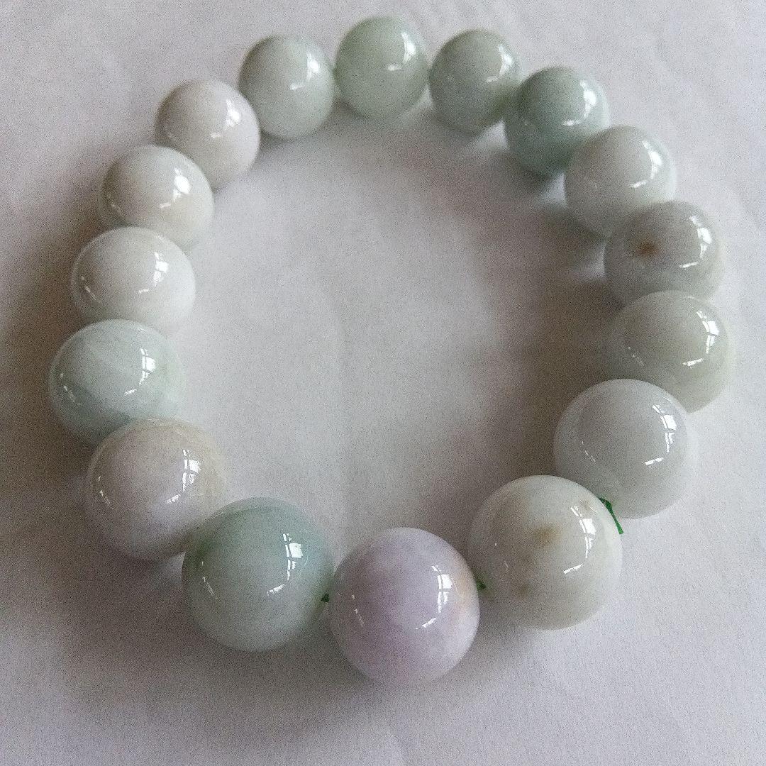 希少、最上級品、国石、綺麗色)糸魚川翡翠ブレスレット、13mm