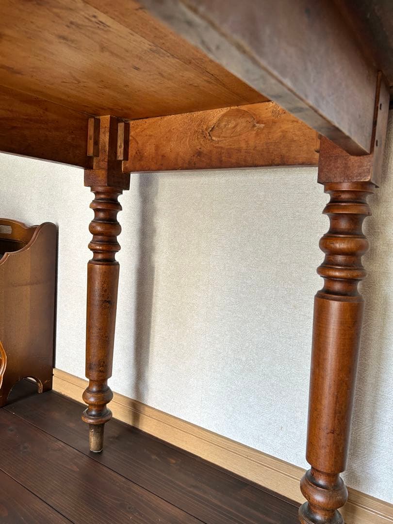 木製ダイニングテーブル ねじり脚 ろくろ脚