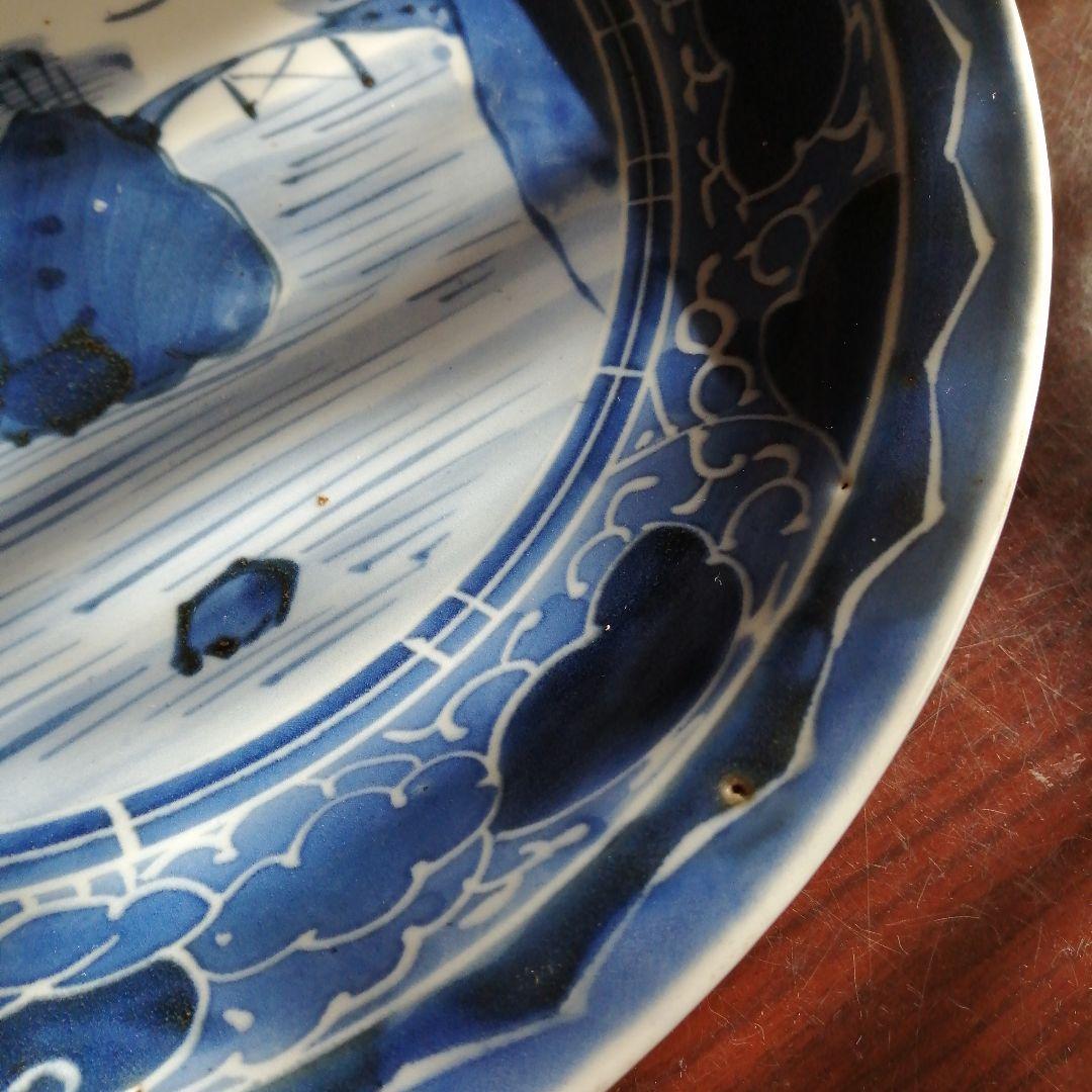 古伊万里　染付大皿　29.8cm　天明期