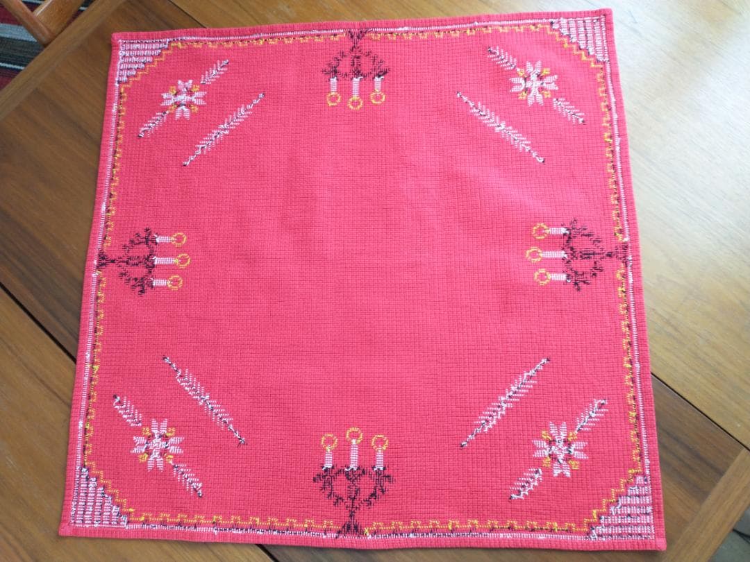 スウェーデン 北欧 クリスマス テーブルクロス ヴィンテージ 赤