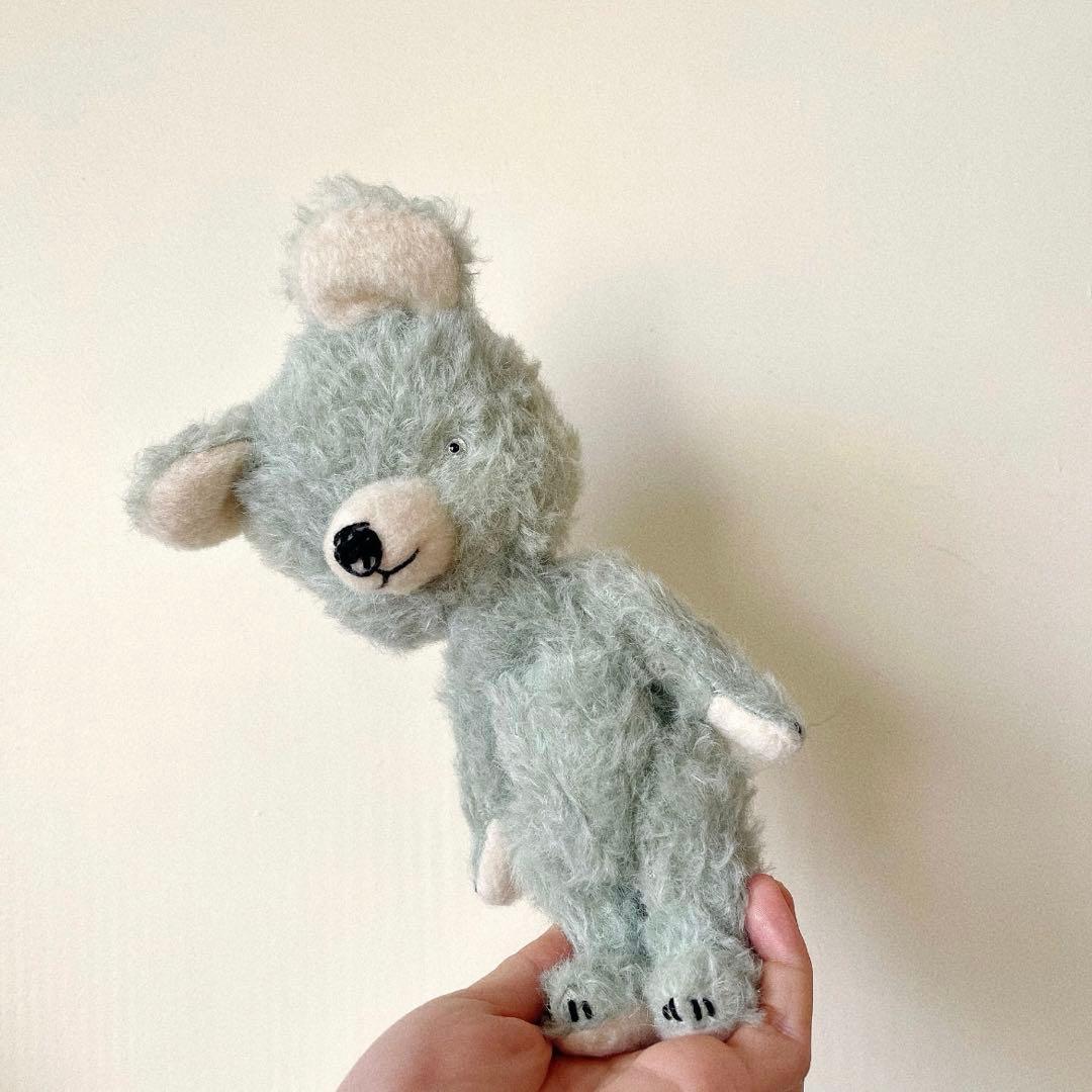 ブルーグリーンのテディベア アーティストベア 海外作家様 ハンドメイド くま