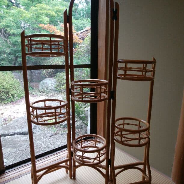 籐製品　かごラック3連