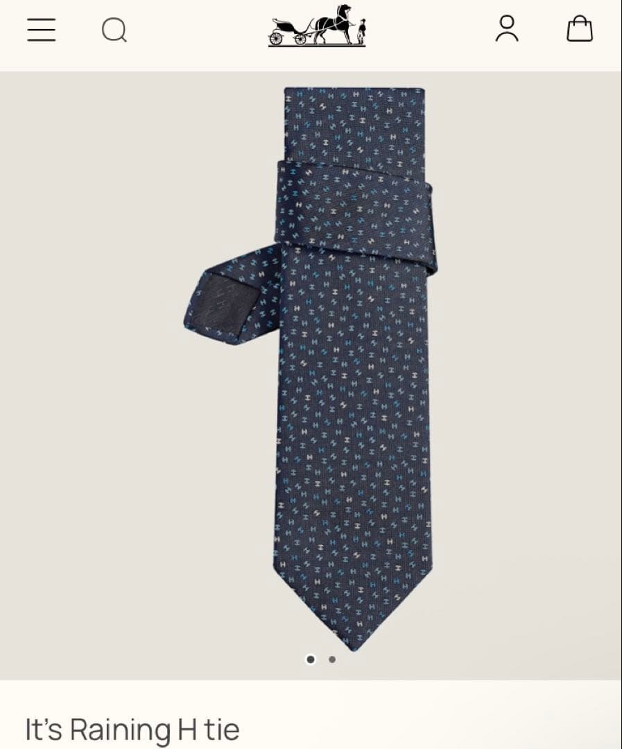 現行！エルメス［未使用タグ付き］ネクタイ　H柄　ファソネ　ジャガード　箱付き