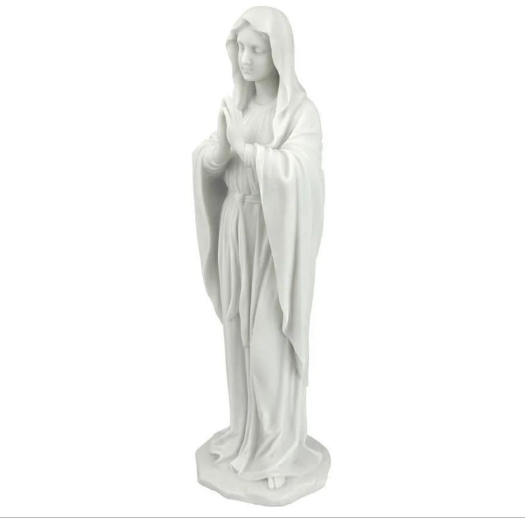 大理石風 聖母マリア像 彫像 彫刻高さ 約29ｃｍ キリスト教美術 カトリック