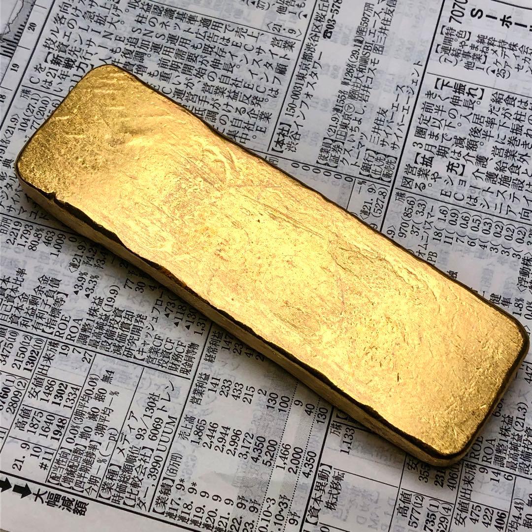 古銭　金貨　開運金棒·金元寶 「純淨金條 千足純條 景福」縁起物　金錠 美品