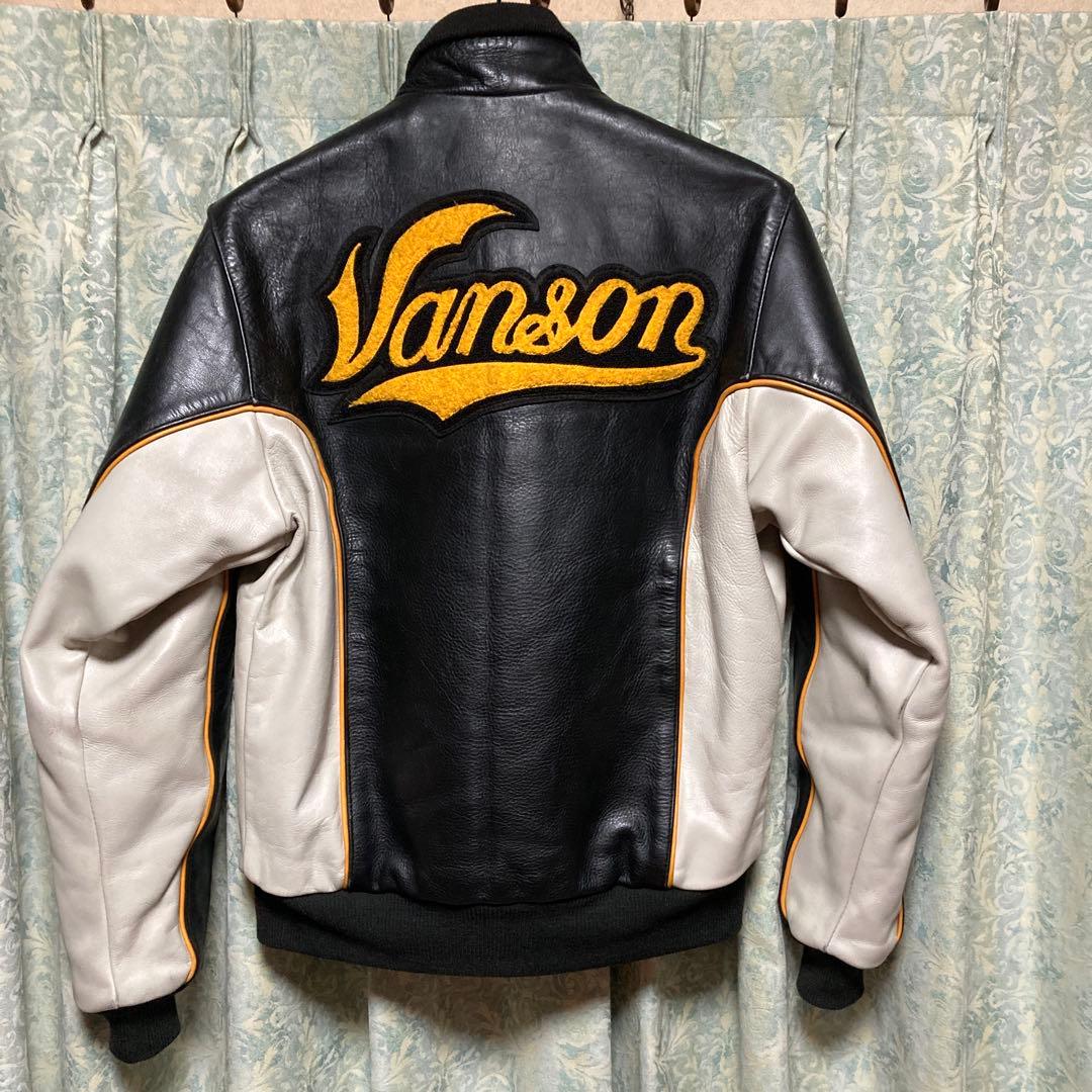Vanson レザージャケット 38サイズ ブラック/ホワイト