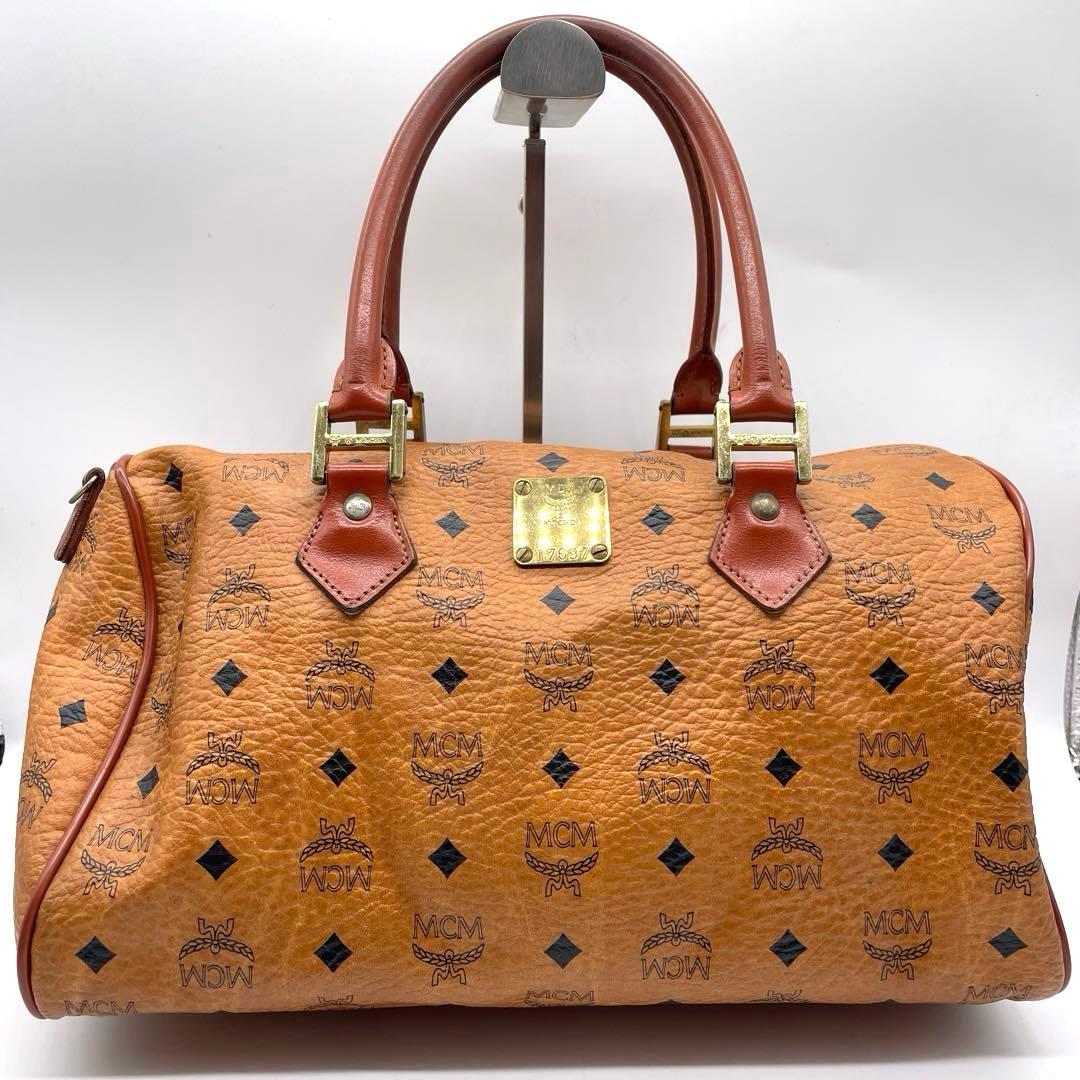 ●MCM ボストンバック●エムシーエム ハンド ブラウン カバン モノグラム