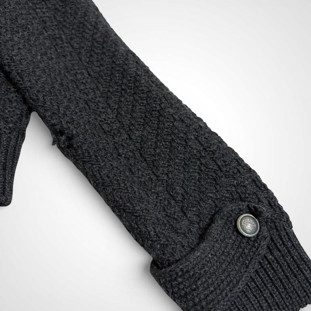 GUCCI グッチ ナポレオン メタルボタン エポレット ニットジャケット 黒