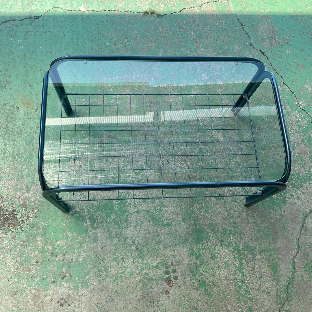 昭和レトロ　ガラステーブル　当時物　80年代