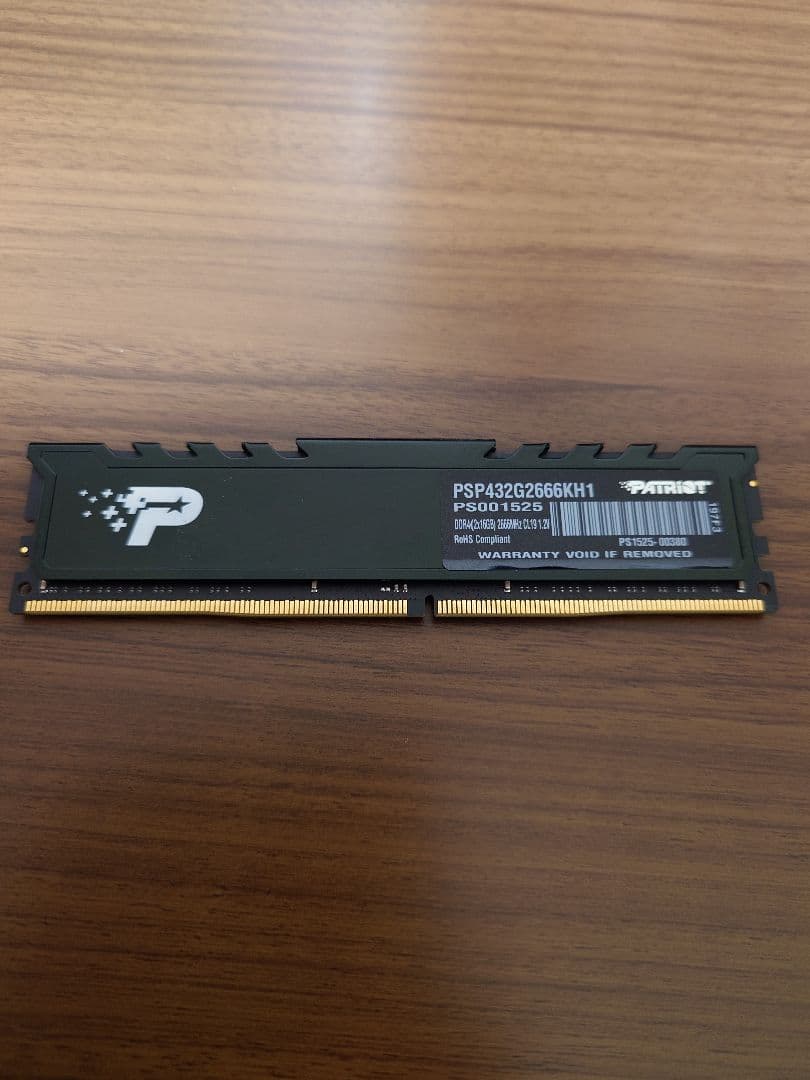 動作確認済み PATRIOT 16GB×1枚 DDR4 2666MHz「1」