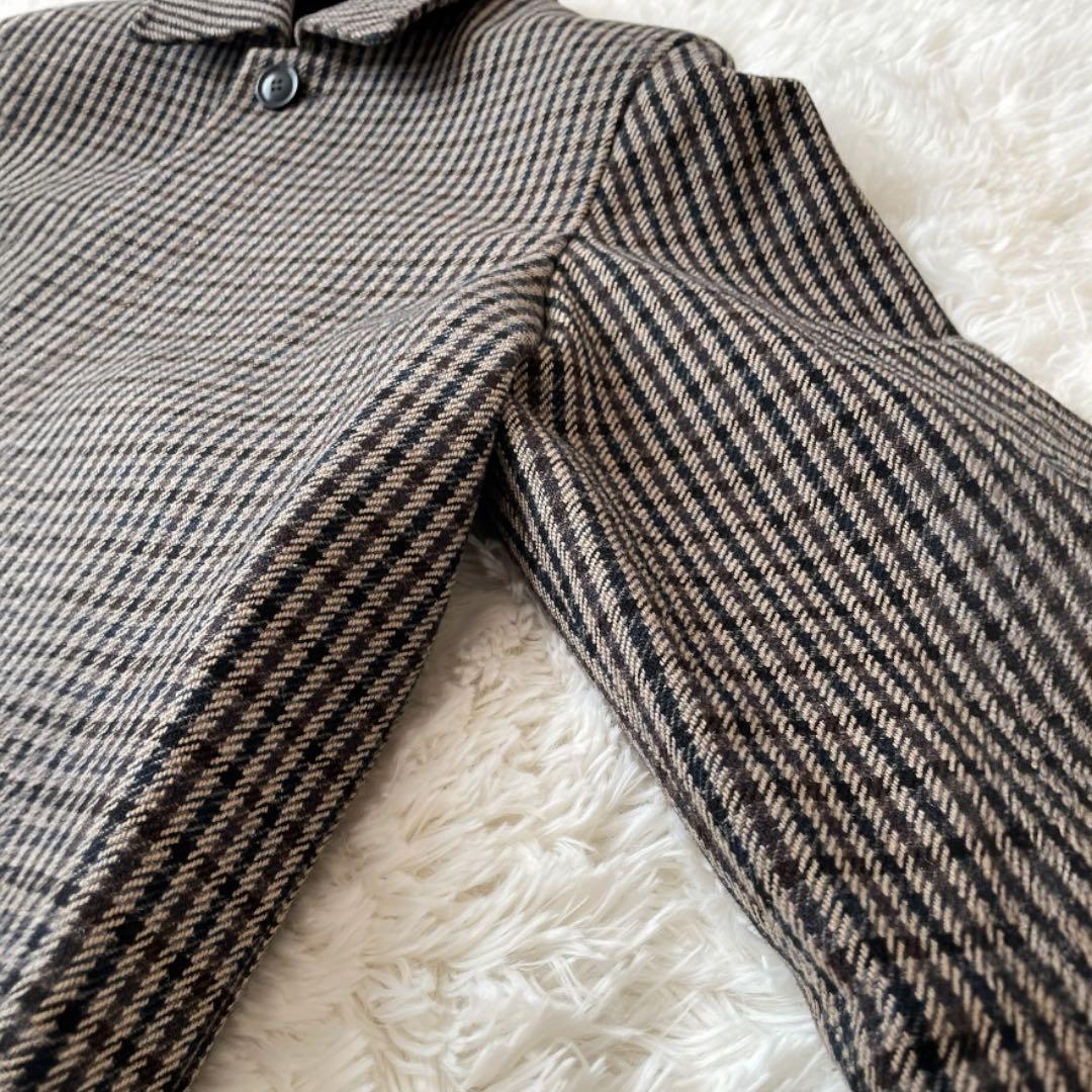 美品✨ A.P.C. ステンカラーコート M 伊製高級生地 ブラウン チェック