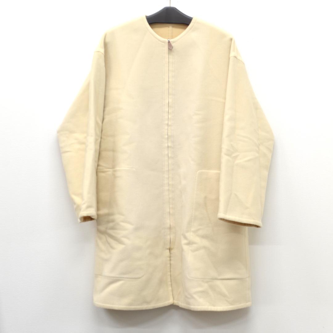 H.RW エルメス リバーシブル コート カシミヤ ウール