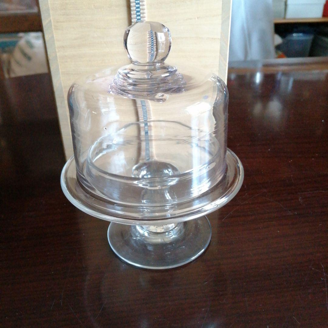 大正ガラス　ケーキスタンド　11.5cm　大正期