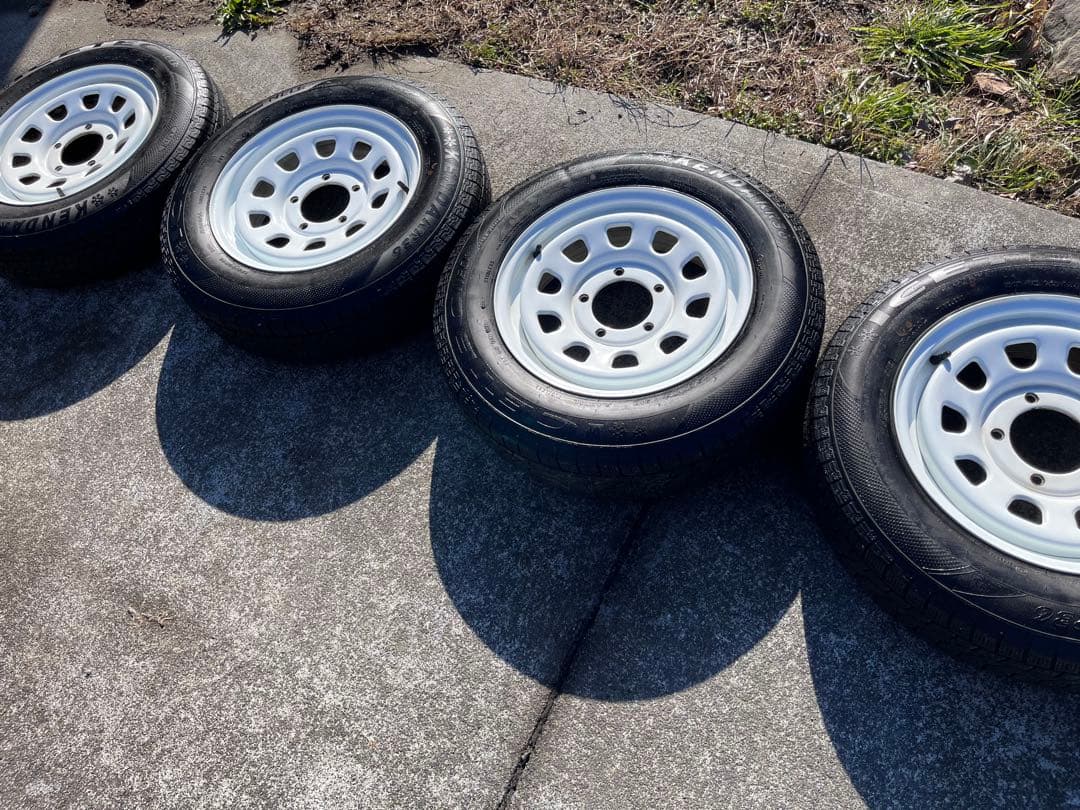 ジムニー　スタッドレスタイヤ4本ホイールセット　チェーン付き