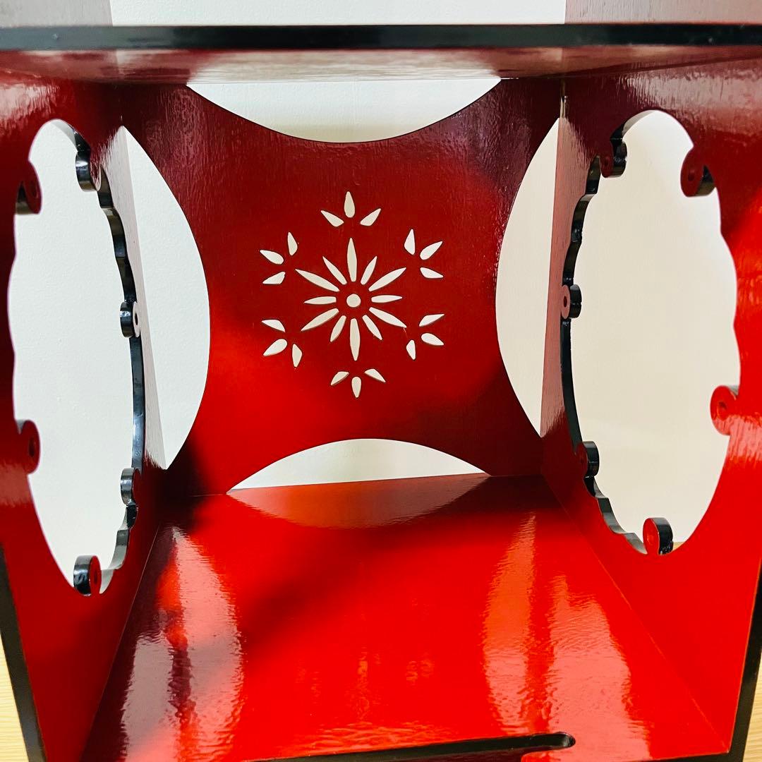 美品　 茶道具 一元斎好写 雪輪棚 赤塗 元箱　送料込み