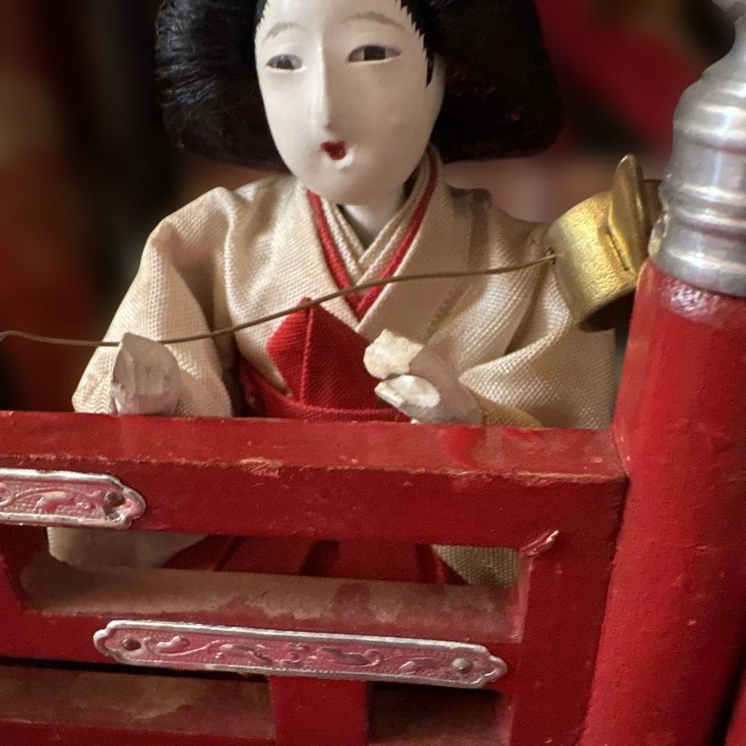 大正時代京都御所御殿お雛様アンティーク骨董品組立式福寿殿木箱非毛氈付高さ60cm