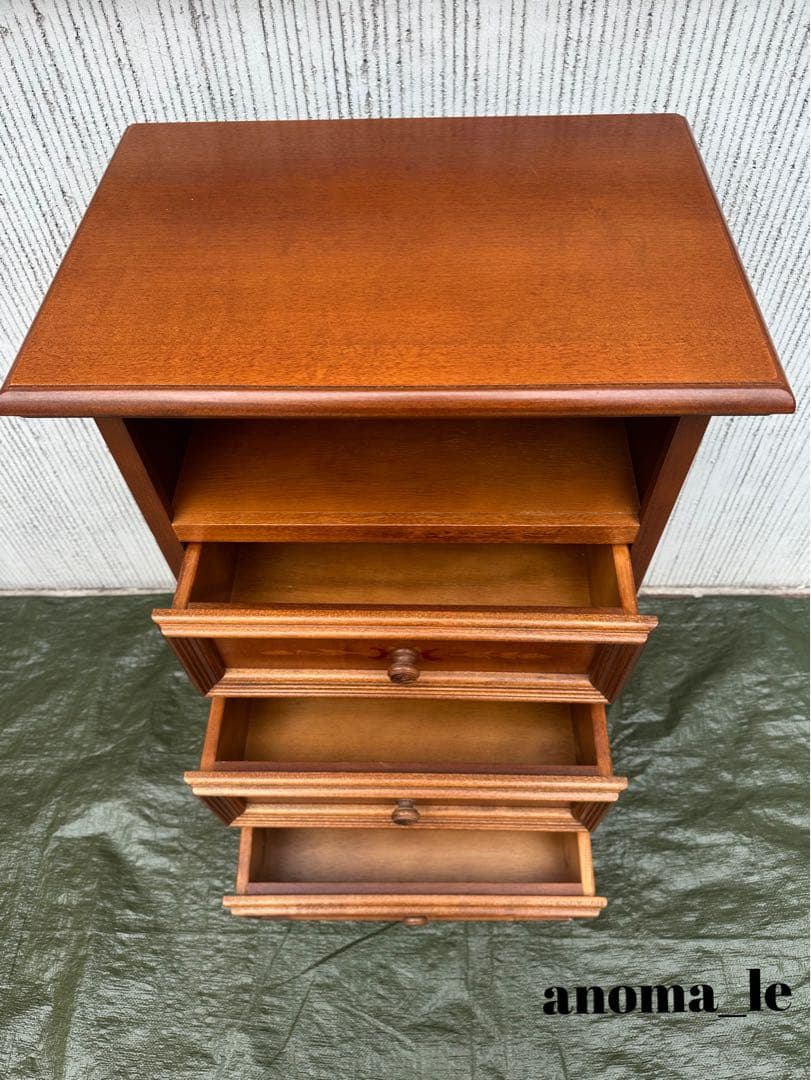 【チェスト】イタリア　象嵌　3段収納　花台　飾り棚　アンティーク　インテリア◎