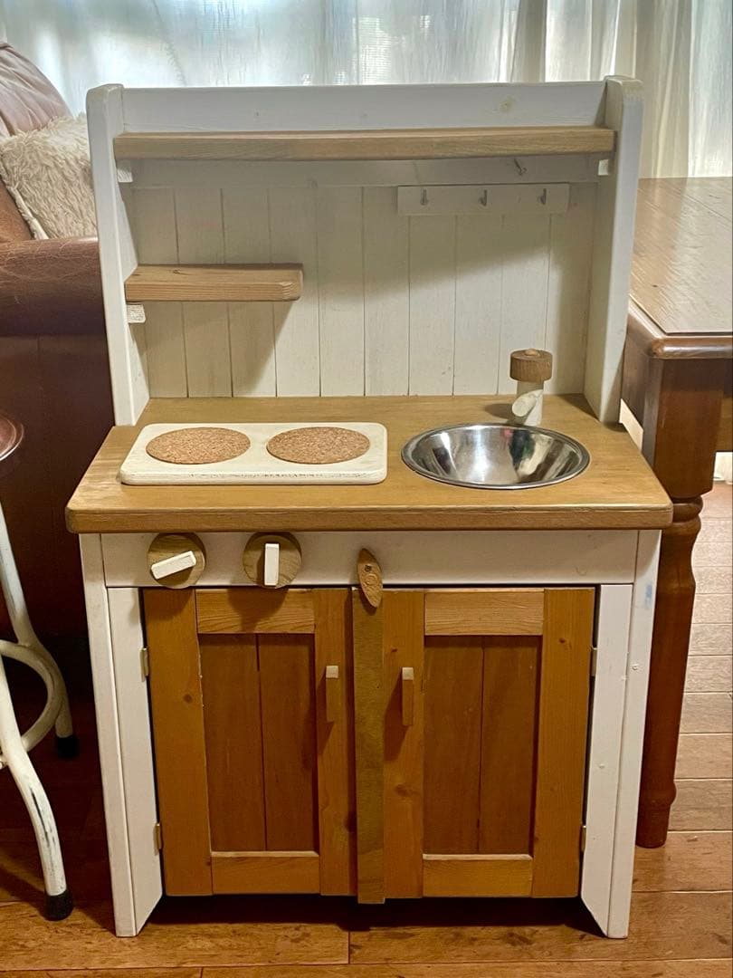 木製 おままごと キッチン ハンドメイド作家【おまけ付き】