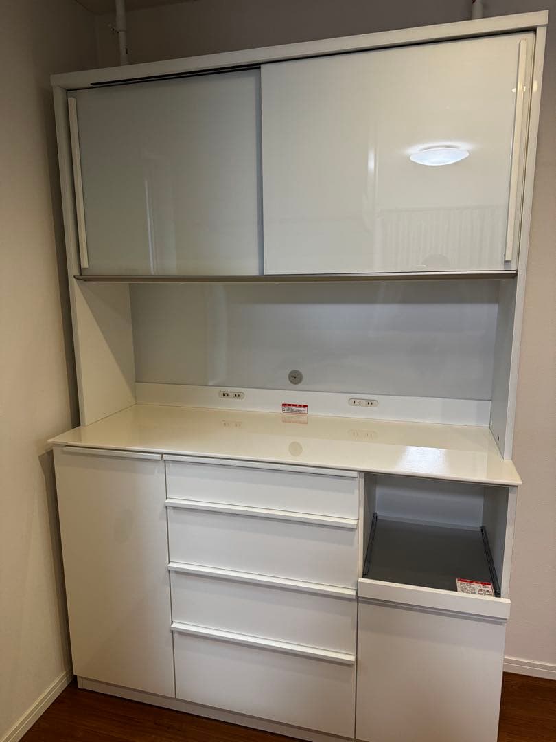 高橋木工所　ホワイトキッチンカウンター 食器棚
