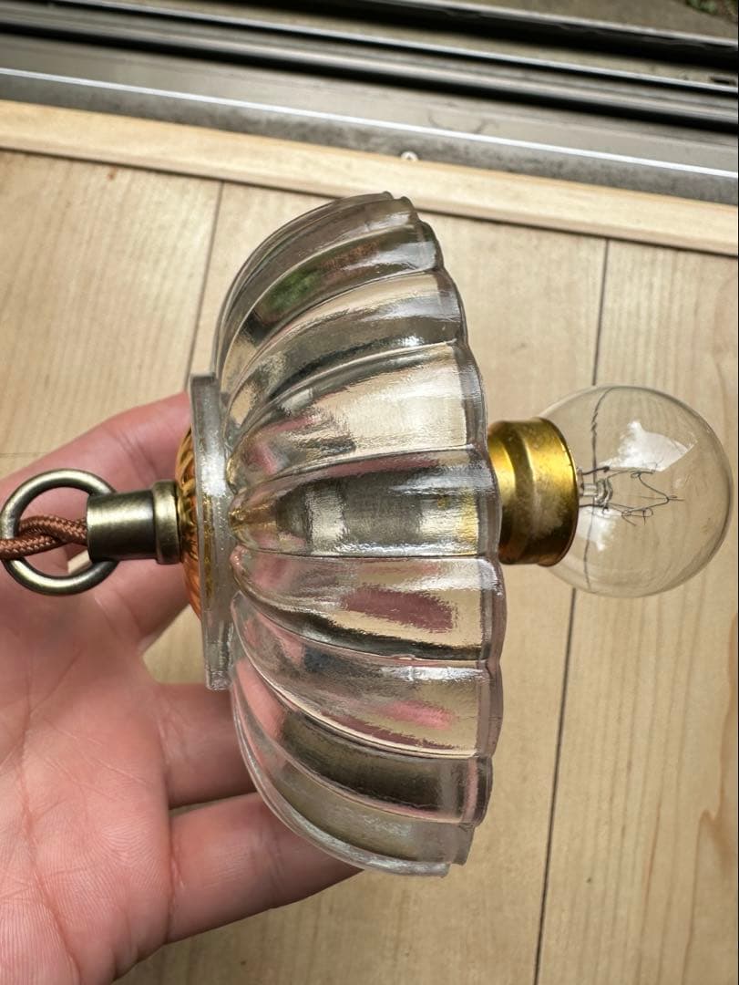 1920年代 フランス アンティーク とても大きな可愛いお花のアトリエランプ＊