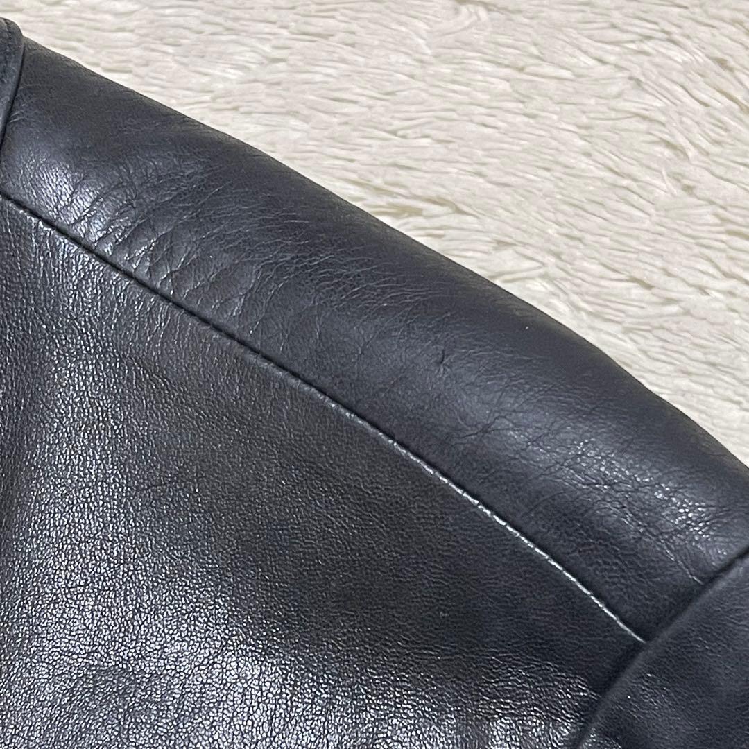 ●アニエスベースペシャル●レザーカーディガンプレッション●パールボタン Lサイズ