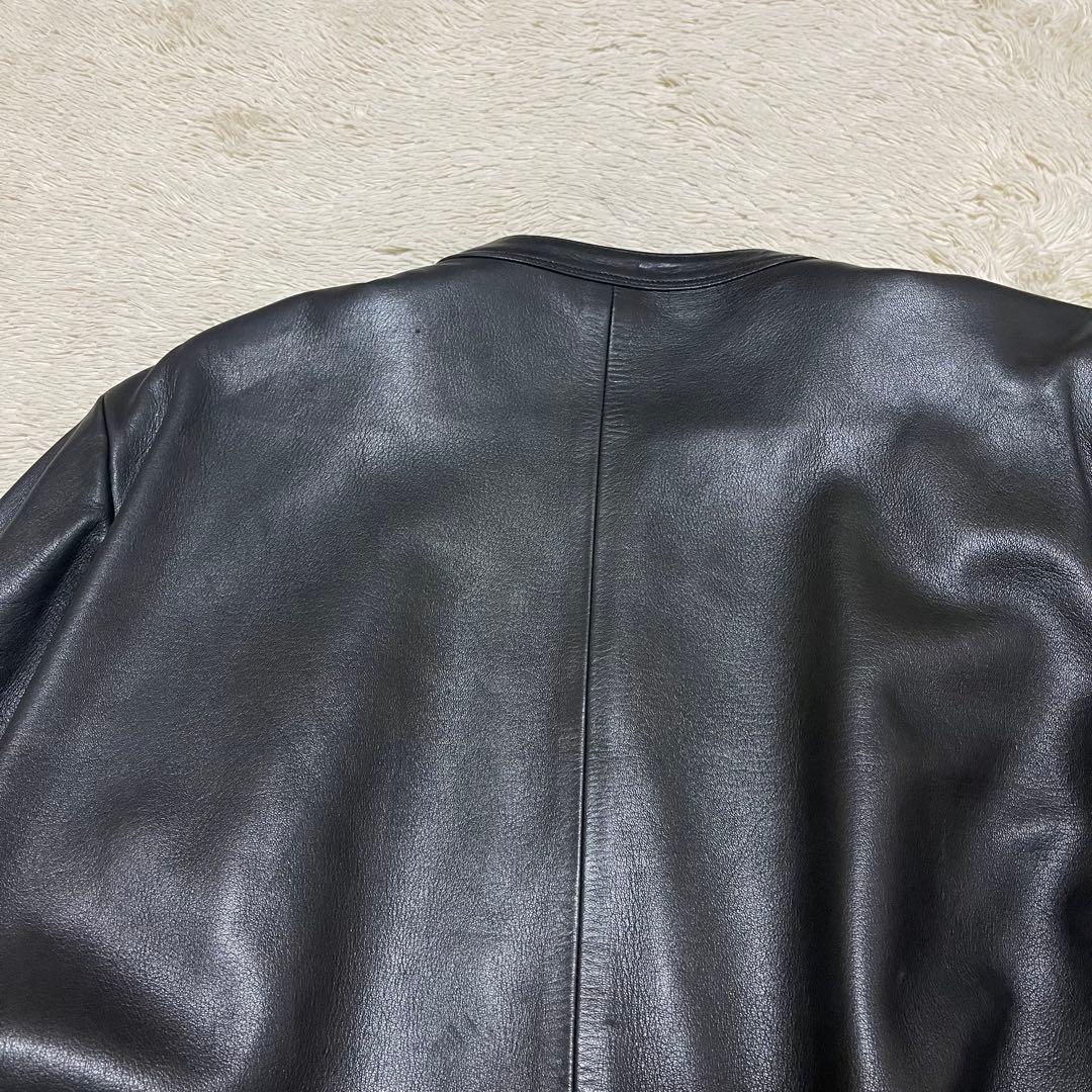 ●アニエスベースペシャル●レザーカーディガンプレッション●パールボタン Lサイズ