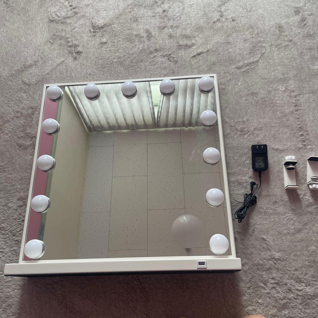 フランフラン　エルドラド ハリウッドミラー 女優ミラー　ホワイト 卓上