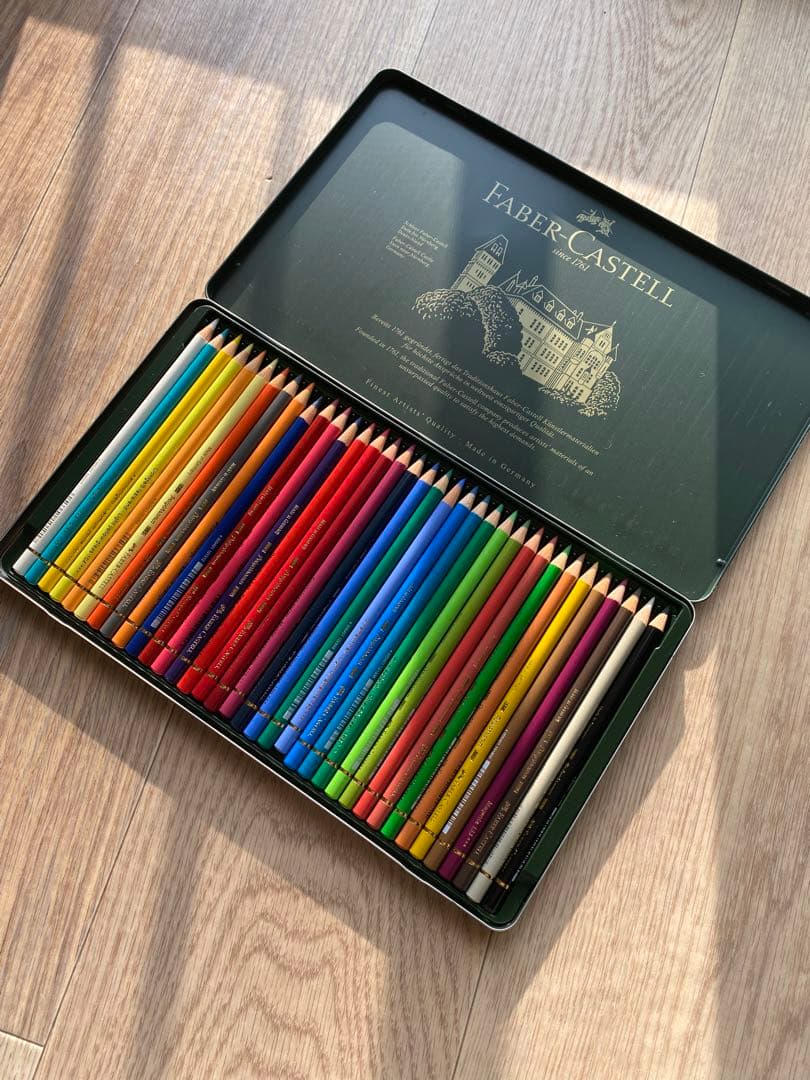 ［美品］Faber-Castell 水彩色鉛筆 36色缶入