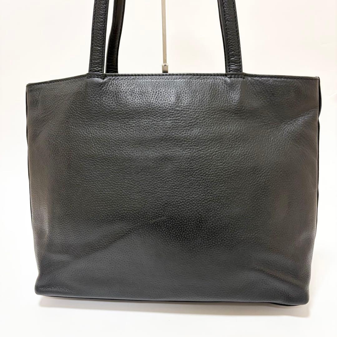 美品　ハッシュタグ　トートバッグ　本革　オールレザー　肩がけ　A4 黒