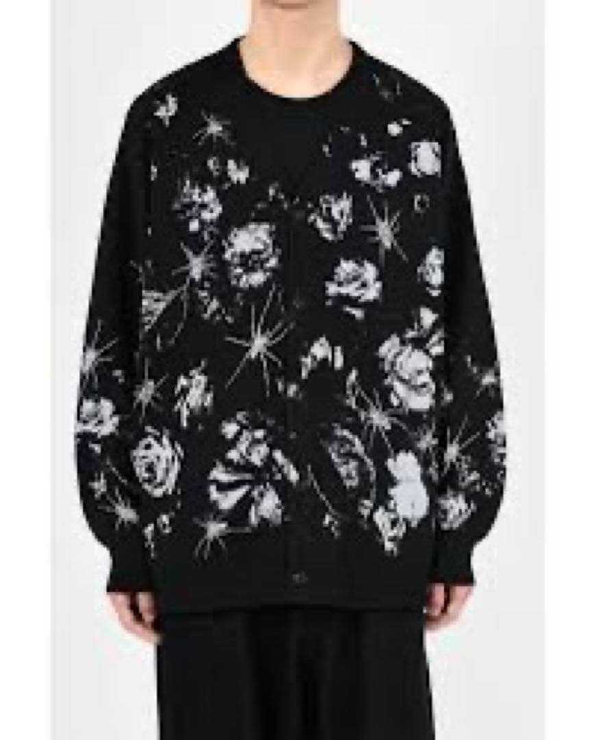 トップス LAD MUSICIAN ROSE SPIDER CARDIGAN BLACK