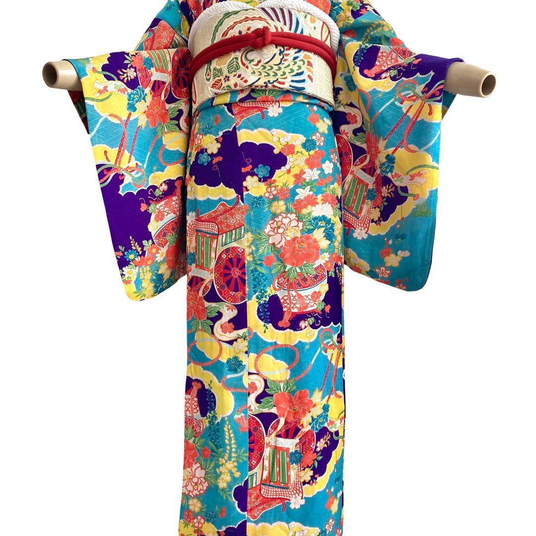 アンティーク　女の子　大人　子供着物　ジュニア　着物　袴にも　NO3