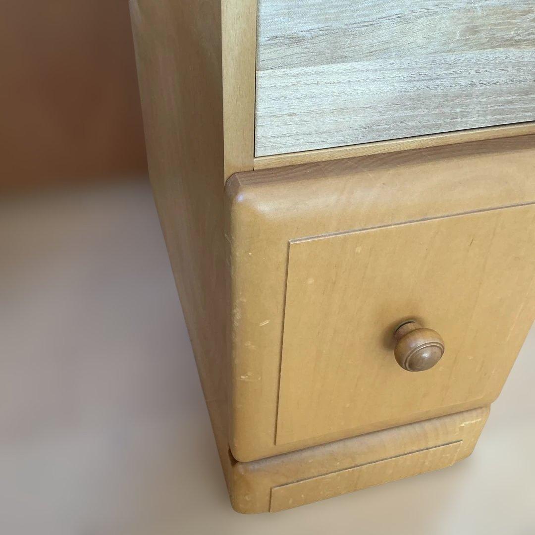 木製ドレッサー丸型ミラー&イス付きドレッサー　家具　鏡台　化粧台　アンティーク