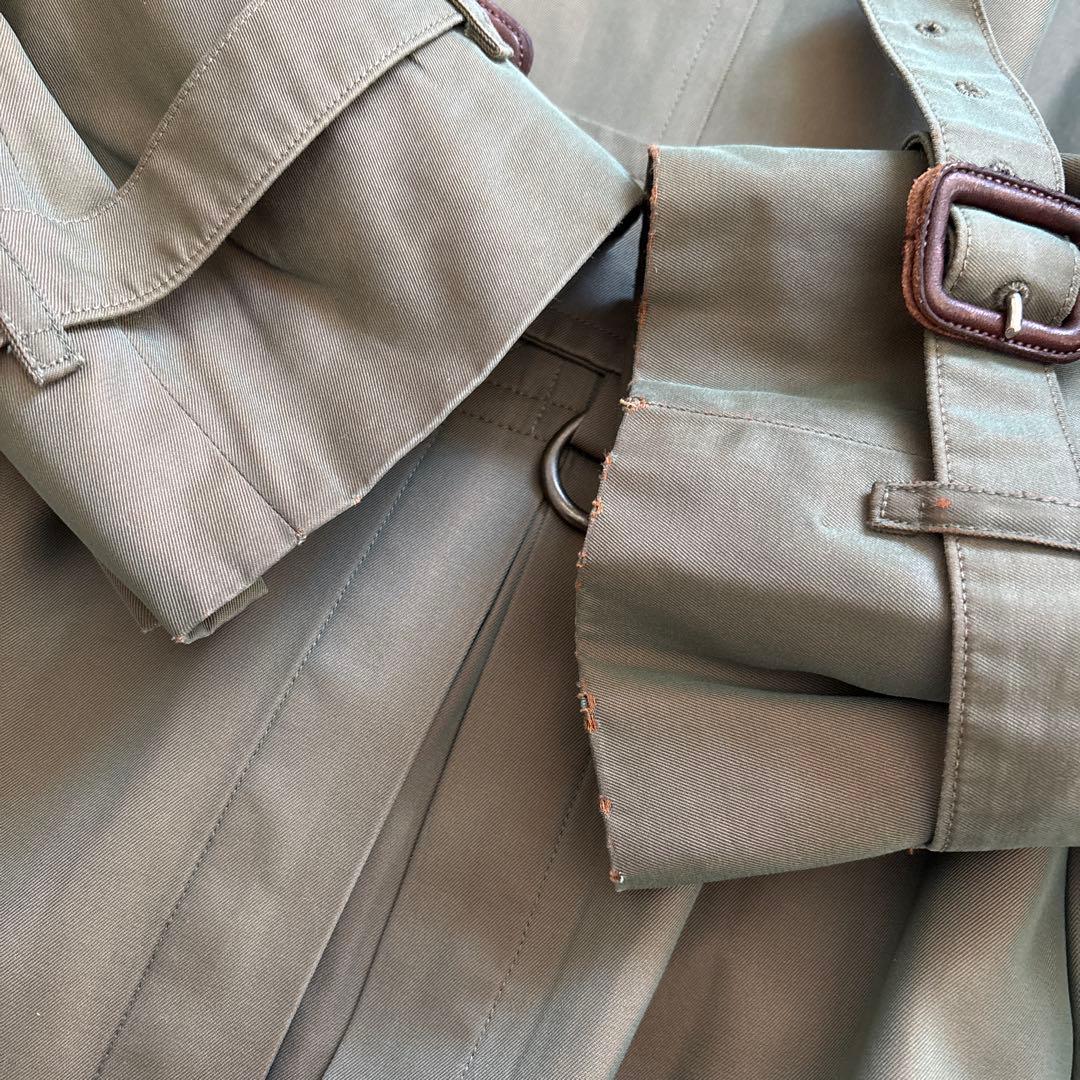 バーバリー　トレンチコート　玉虫色　ロング　ベルト　ノバチェック　Ｌ