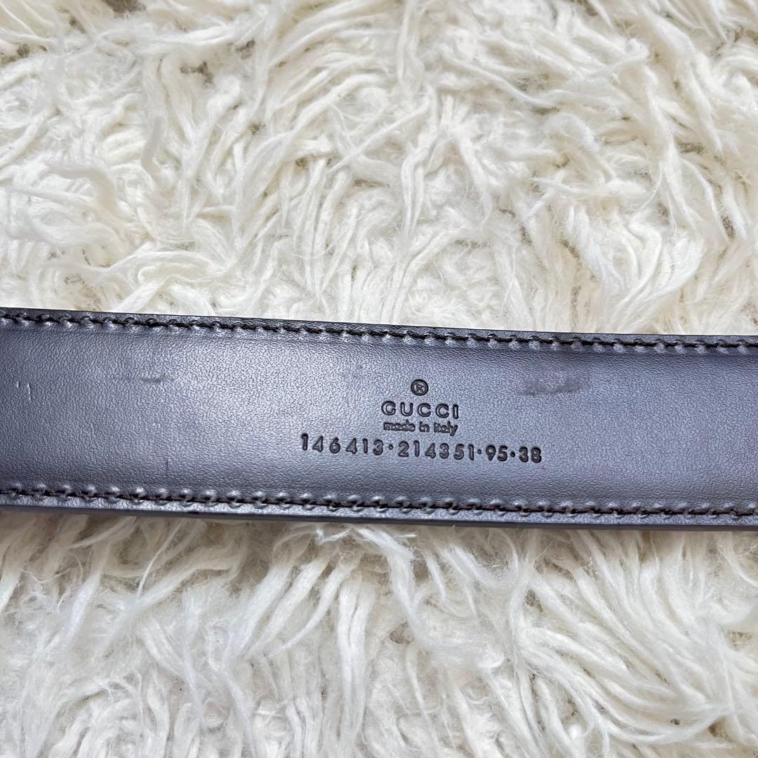 ノブさん専用　GUCCI 146413 シマ レザーベルト GG柄 型押し