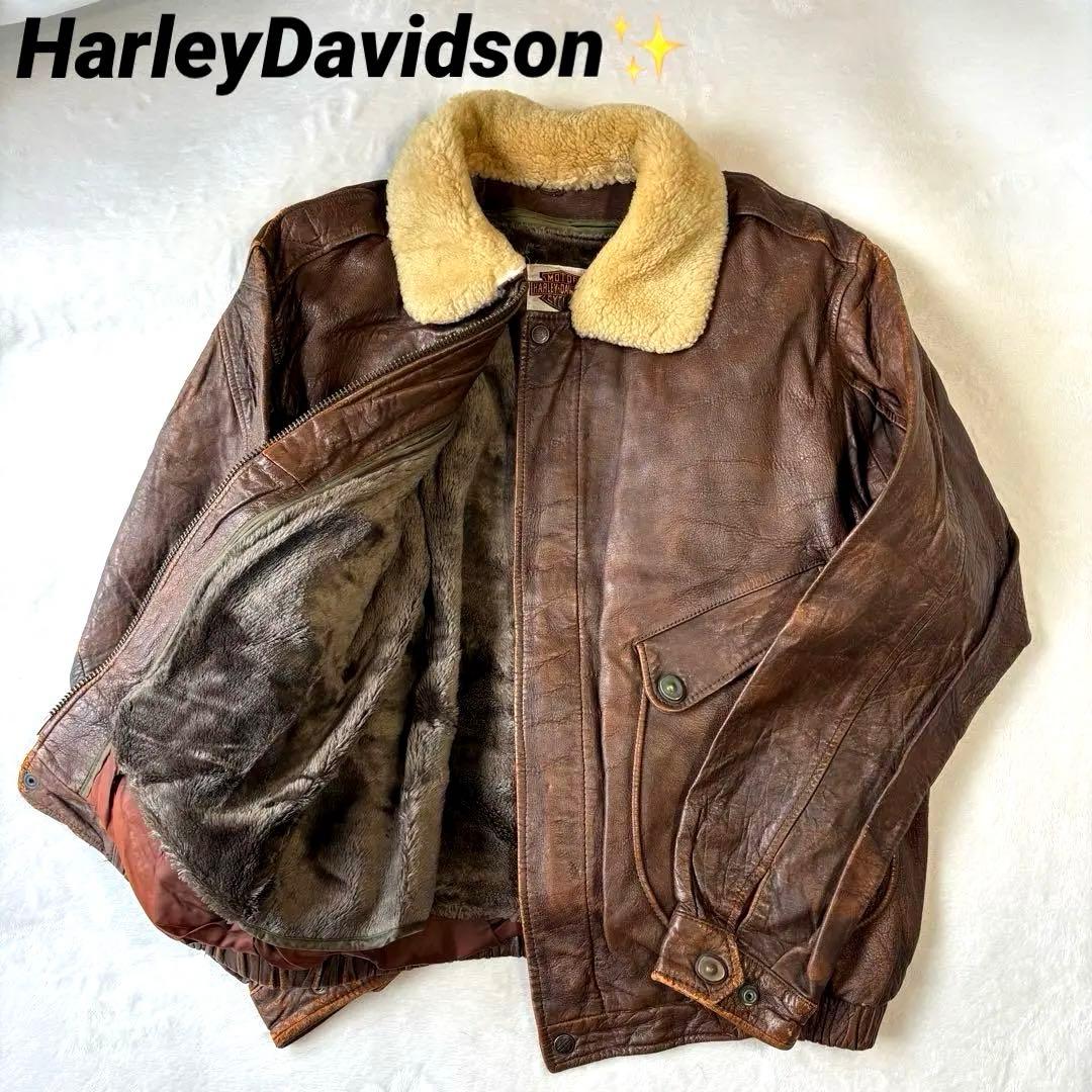 90s 本革 ハーレーダビッドソン G-1 A-2フライトジャケット 44 XL