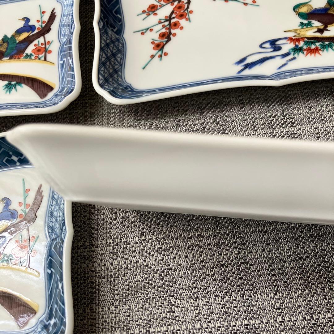 未使用　九谷焼　武生　角皿　5枚