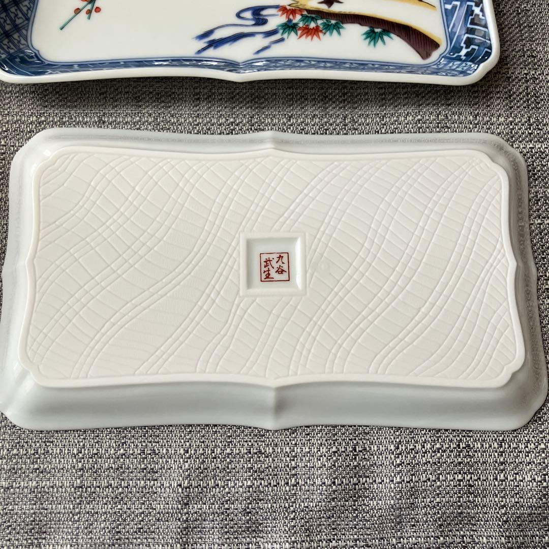 未使用　九谷焼　武生　角皿　5枚