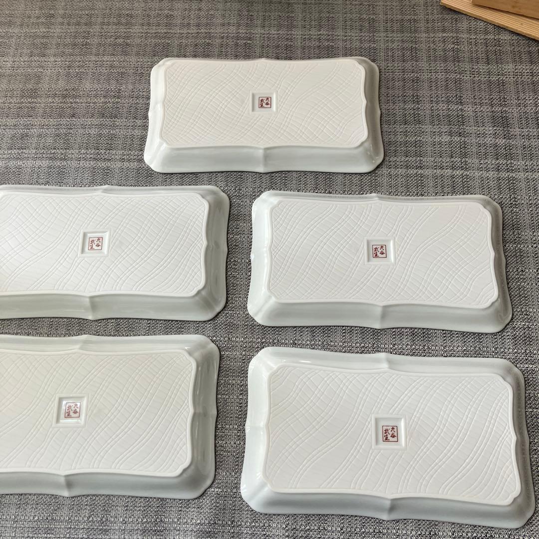 未使用　九谷焼　武生　角皿　5枚