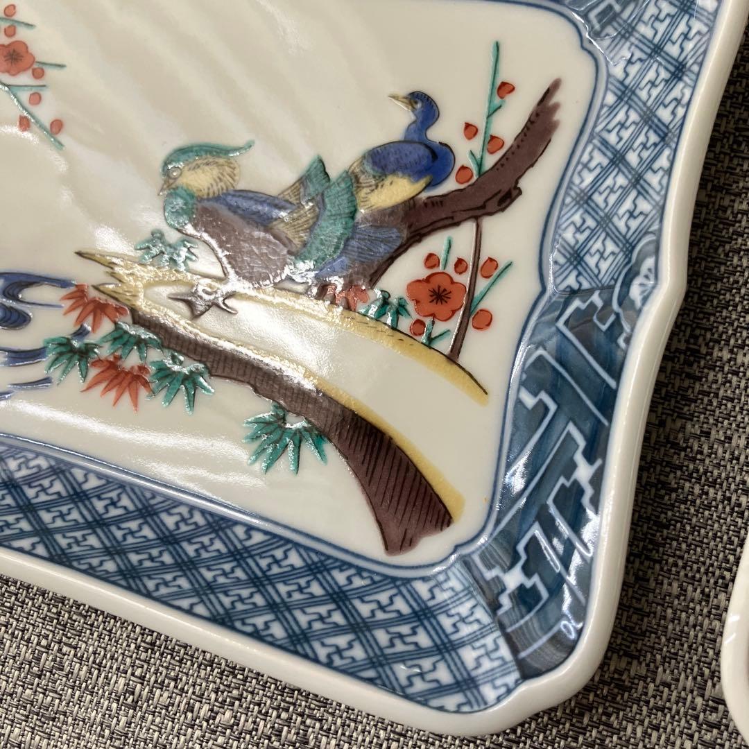 未使用　九谷焼　武生　角皿　5枚