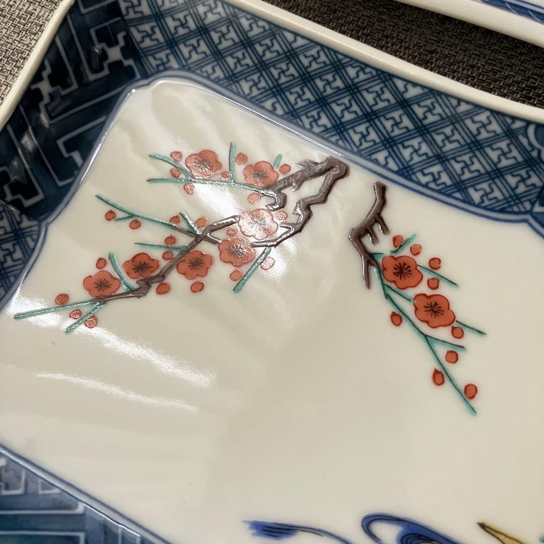 未使用　九谷焼　武生　角皿　5枚