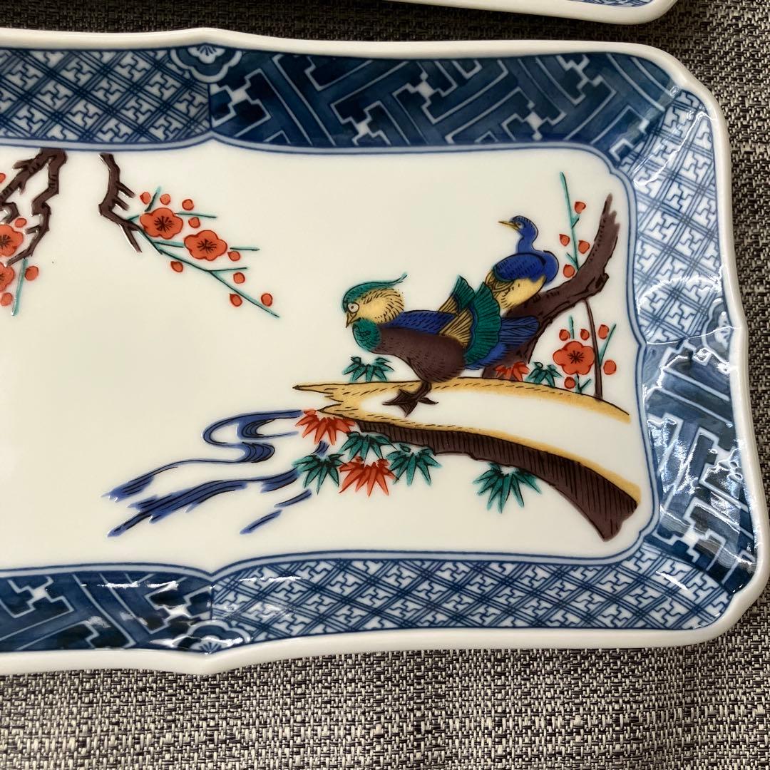 未使用　九谷焼　武生　角皿　5枚