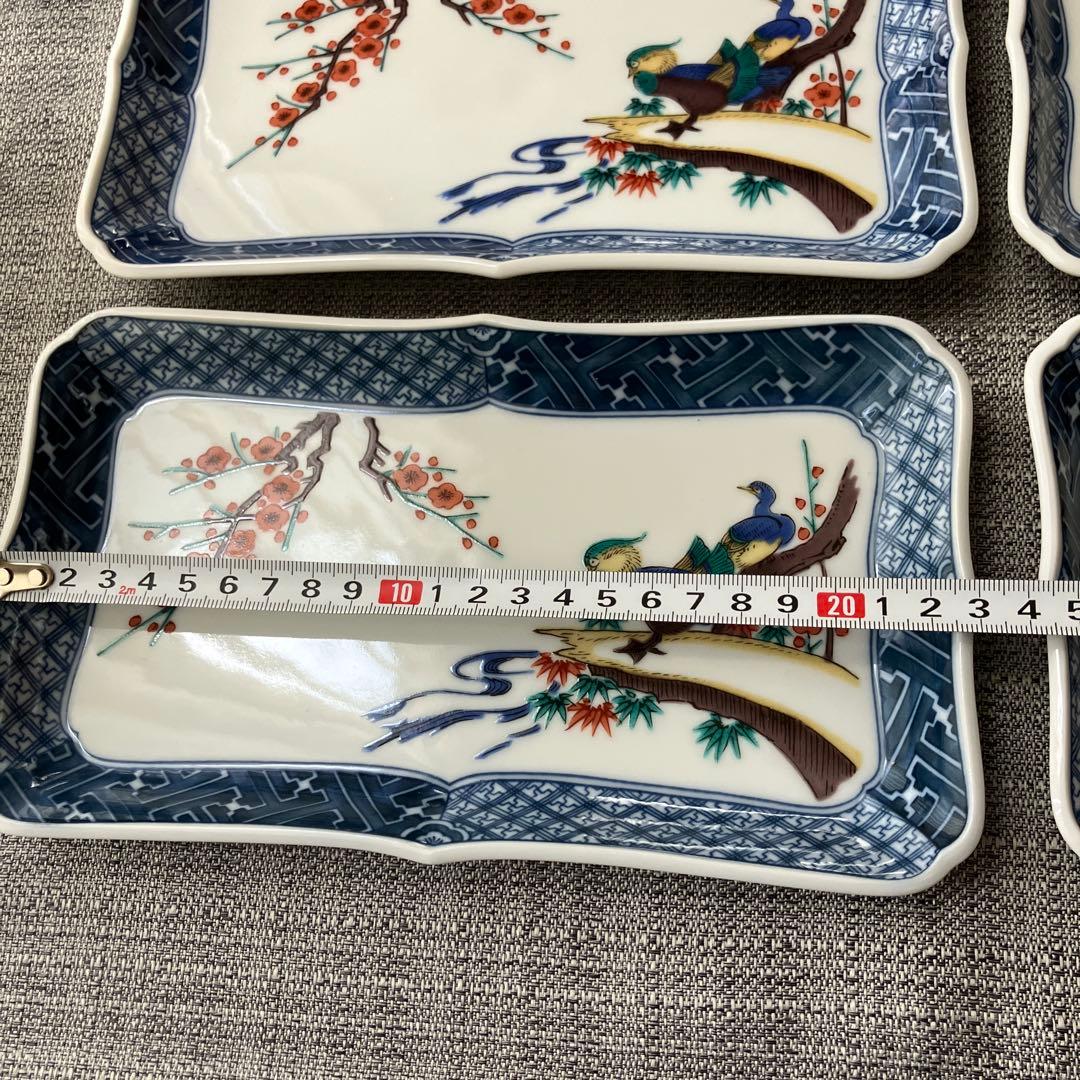 未使用　九谷焼　武生　角皿　5枚