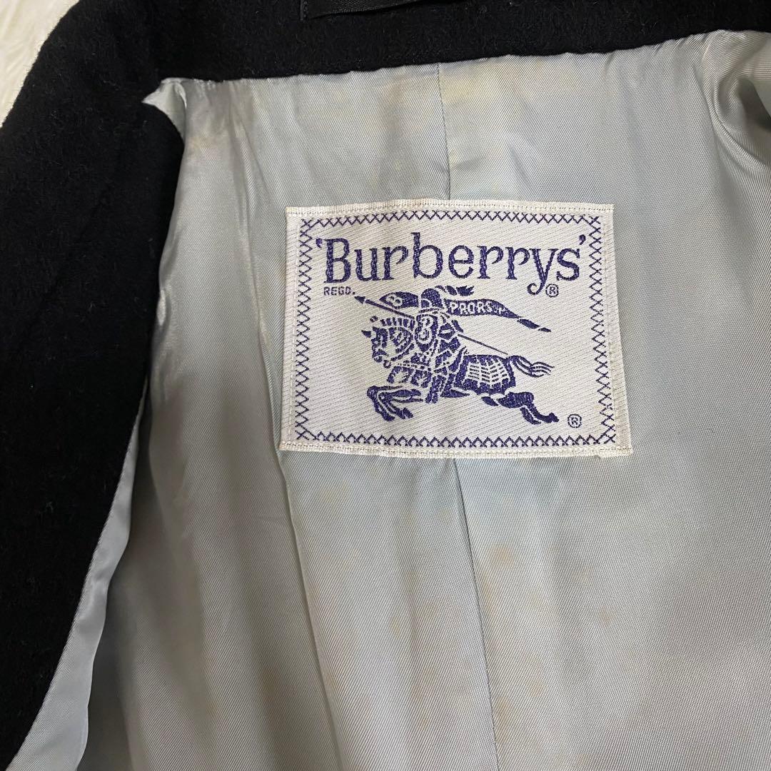 バーバリーズ ダブルチェスターコート　ロング丈　カシミヤ混　ブラック　M