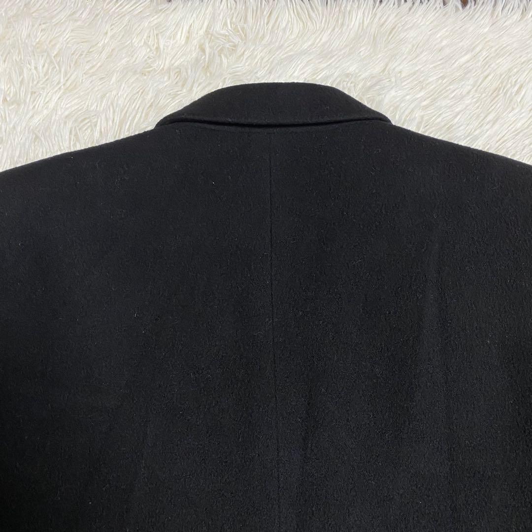 バーバリーズ ダブルチェスターコート　ロング丈　カシミヤ混　ブラック　M