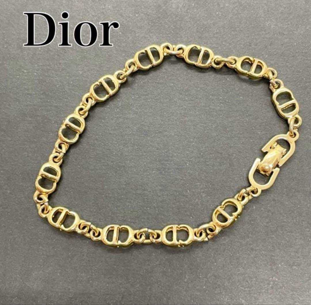 極美品✨ディオール　ブレスレット　CDロゴモチーフ　ゴールド　ヴィンテージ