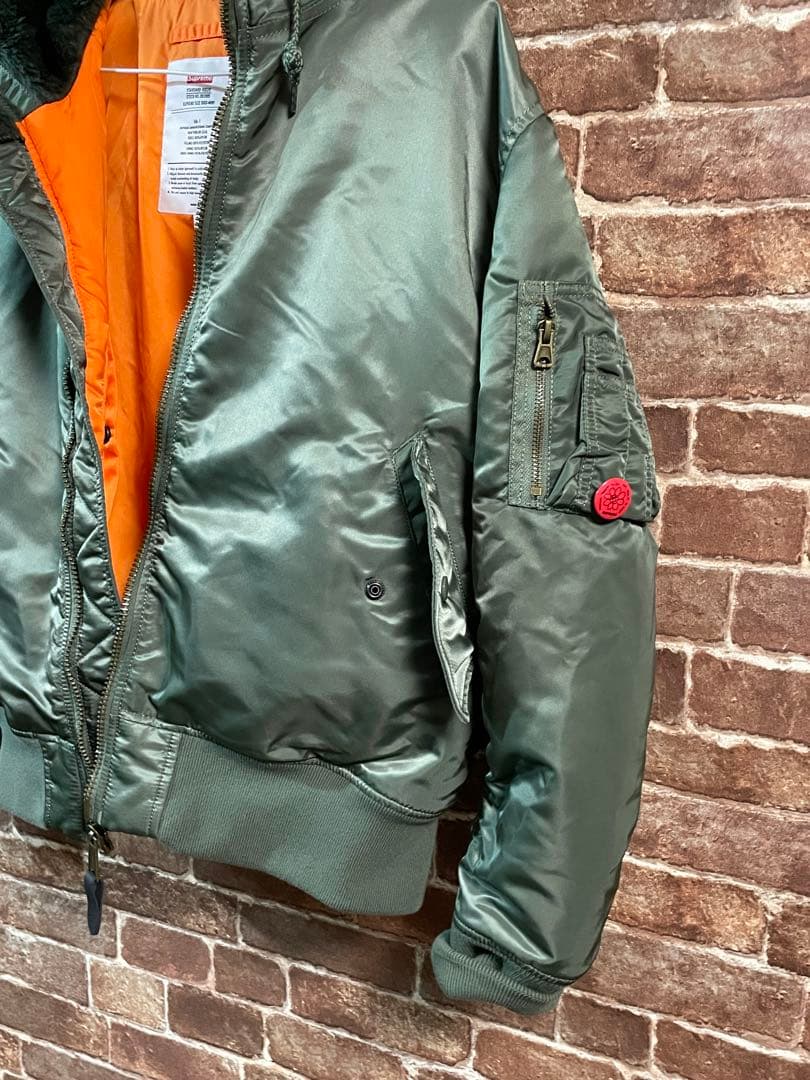 極美品）Supreme 21AW Hooded MA-1 Olive
