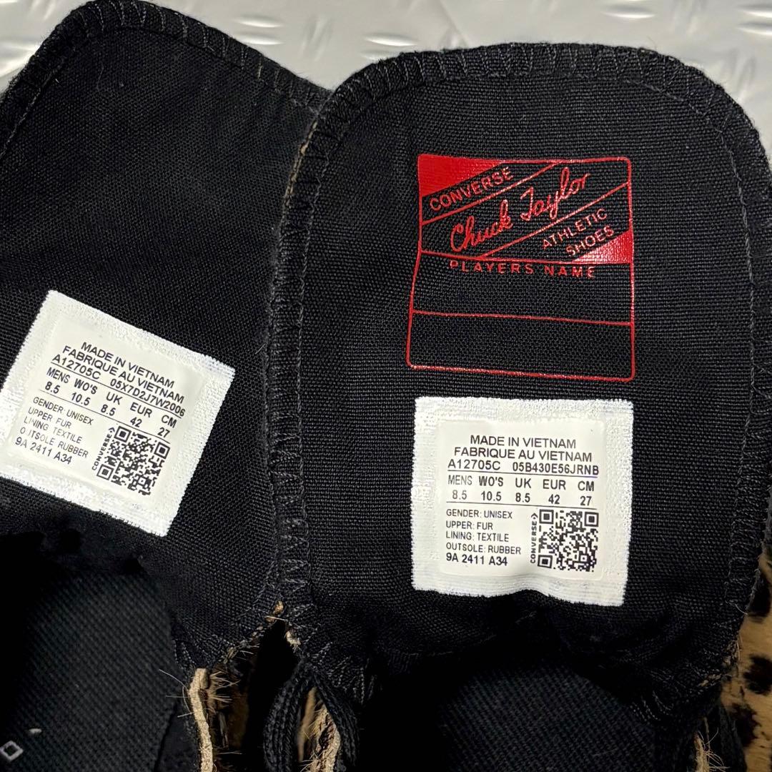 27cm ゴールド 豹 レザー ct70 チャックテイラー コンバース 古着