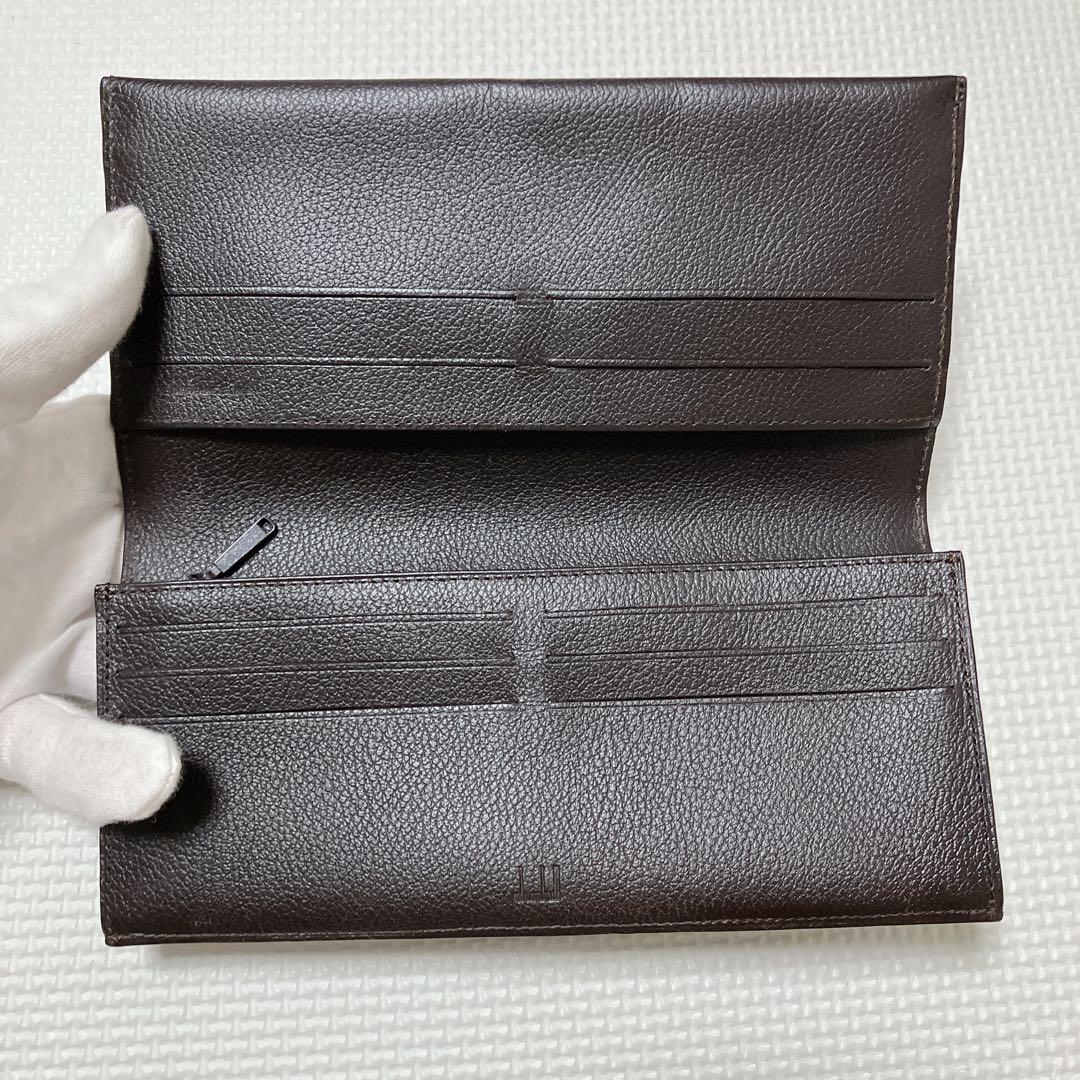 未使用　dunhill ダンヒル レザー長財布　濃茶　ダークブラウン　ロゴ