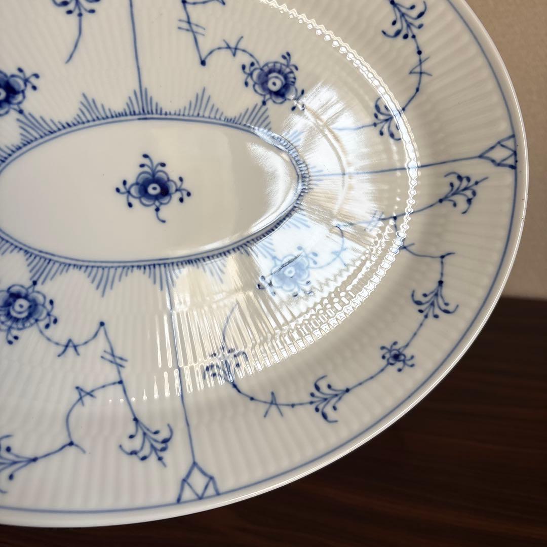 ロイヤルコペンハーゲン ブルーフルーテッド プレイン オーバルプレート 1枚